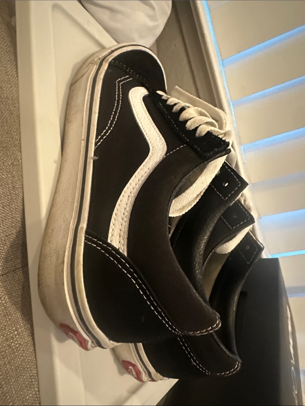 Vans Black and White Old Skool Low-Top Sneakers